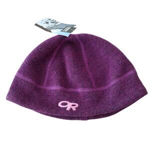 Outdoor Research NEW Orchid Purple Wool-Blend Fleece-Lined Beanie Cap Hat L/XL